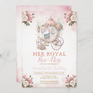 Princess Carriage Her royal five-ness Birthday Invitation