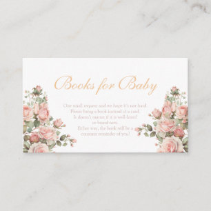Princess Carriage Vintage Pink Rose Books for Baby Enclosure Card