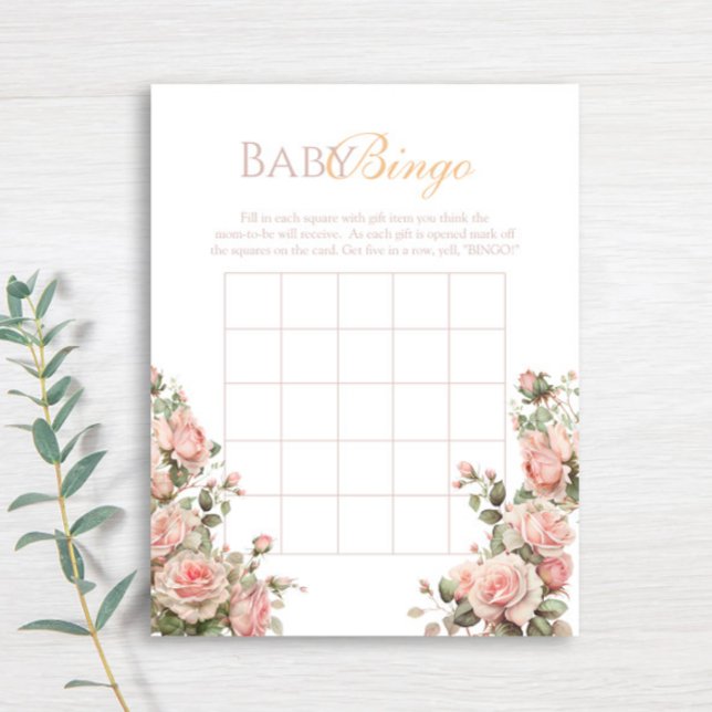 Princess Carriage Vintage Roses Baby Bingo (Creator Uploaded)