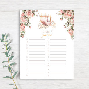 Princess Carriage Vintage Roses Name Game