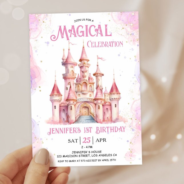 Princess Castle 1st Birthday Party Invitation (Creator Uploaded)