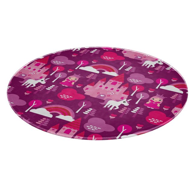 princess castle and unicorn rainbow cutting board (Corner)