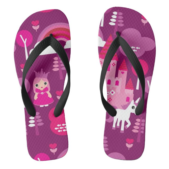 princess castle and unicorn rainbow jandals (Footbed)