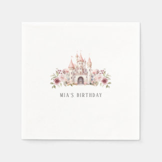 Princess Castle Birthday Girls Napkin