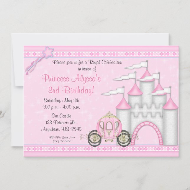Princess Castle Birthday Invitation (Front)