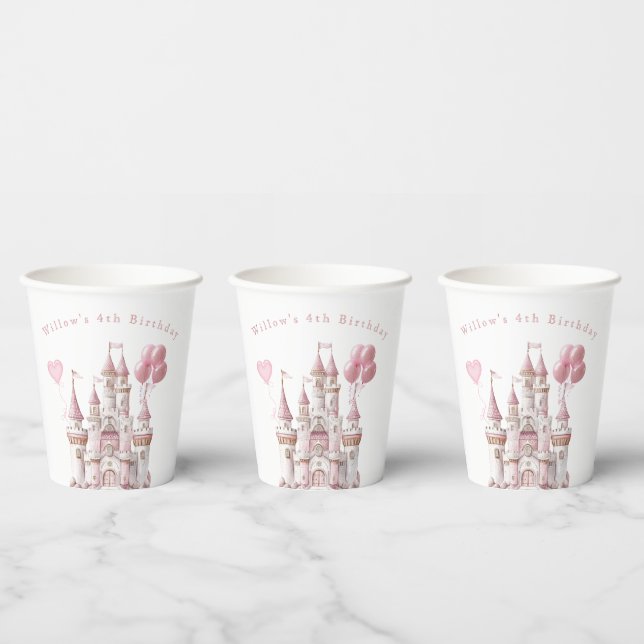 Princess Castle Birthday Paper Cups (Multi)