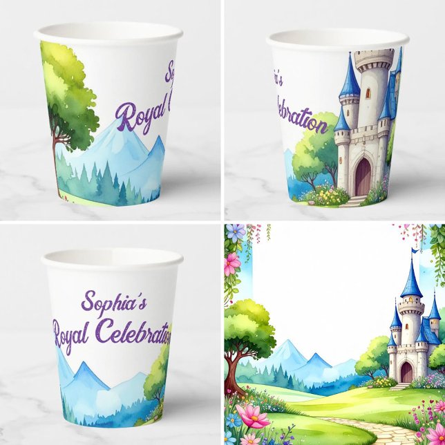 Princess Castle Birthday Paper Cups (Creator Uploaded)