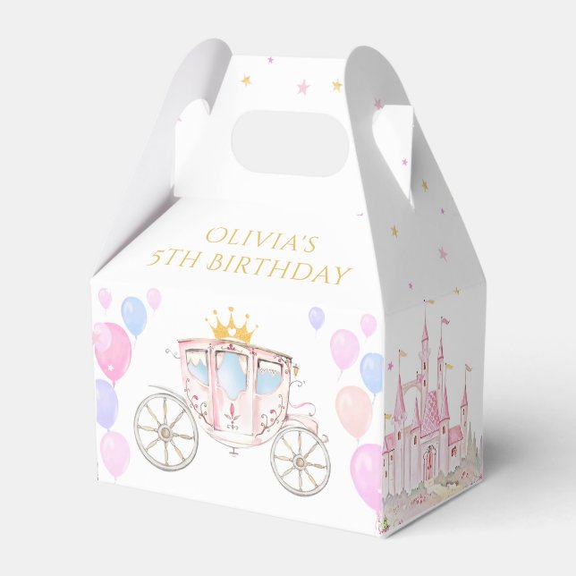 Princess Castle Birthday Party Favour Box (Front Side)