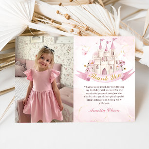 Princess Castle Birthday Photo Thank You Card