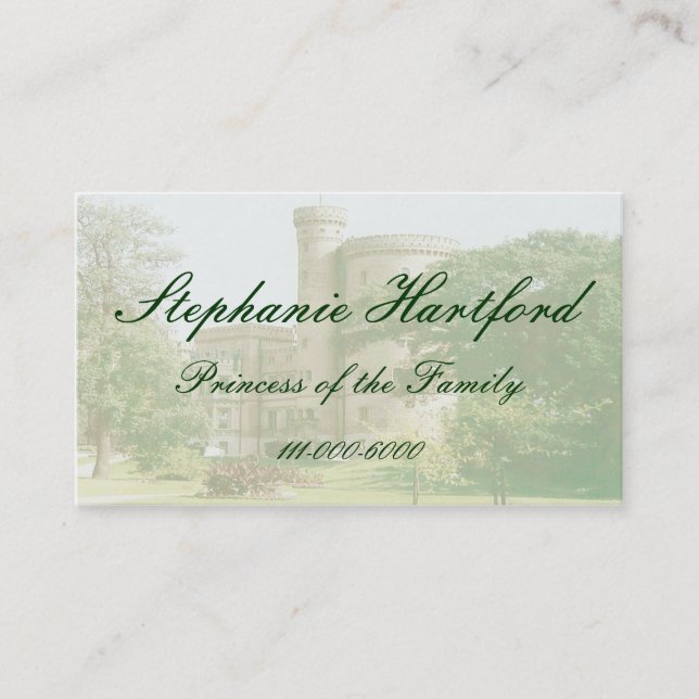 Princess Castle Calling Card (Front)