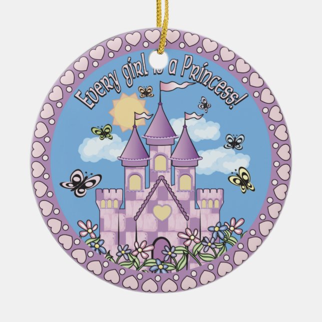 Princess Castle Ceramic Tree Decoration (Front)