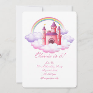 PRINCESS CASTLE COLORFUL BIRTHDAY INVITATION