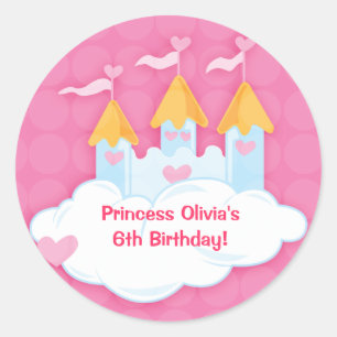 Princess Castle Custom Birthday Favour Stickers