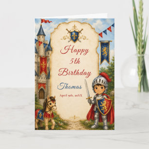 Princess Castle Dragon Birthday Card