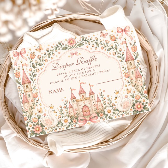 Princess Castle Fairytale Diapper Raffle Enclosure Card (Creator Uploaded)