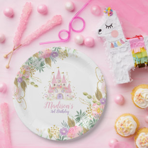 Princess Castle Favor Tags Paper Plate