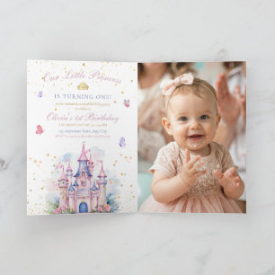 Princess Castle Girl 1st Birthday Royal Party Invitation