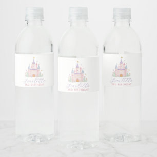 Princess Castle Girls Birthday Party Water Bottle Label