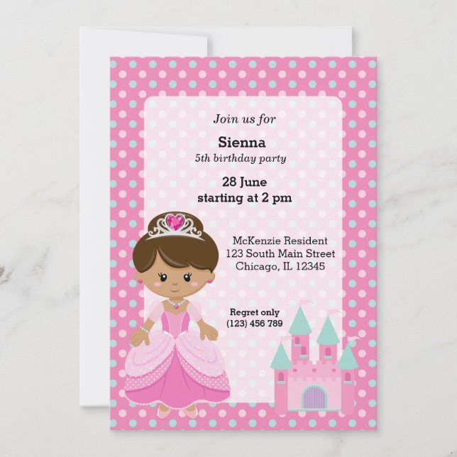 Princess & Castle Invitation (Front)
