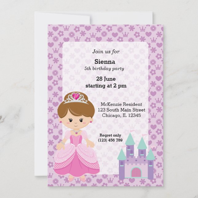 Princess & Castle Invitation (Front)