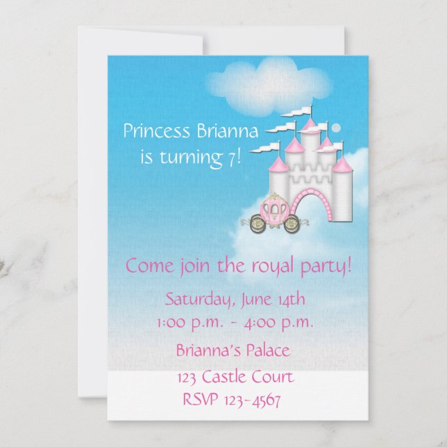 Princess Castle Invitation (Front)