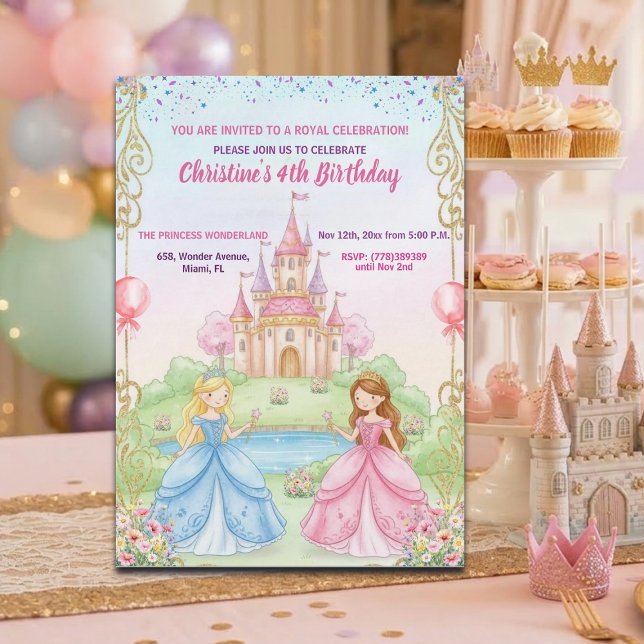 Princess Castle Royal 4th Birthday Party Invitation (Creator Uploaded)