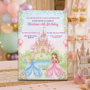 Princess Castle Royal 8th Birthday Party Invitation