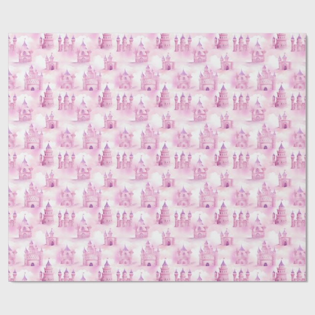 Princess Castle Seamless Pattern Wrapping Paper (Flat)