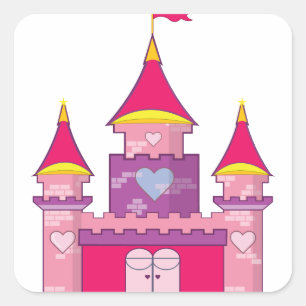 Princess Castle Square Sticker