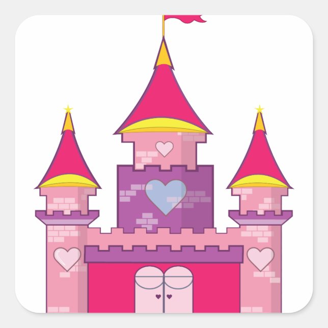 Princess Castle Square Sticker (Front)