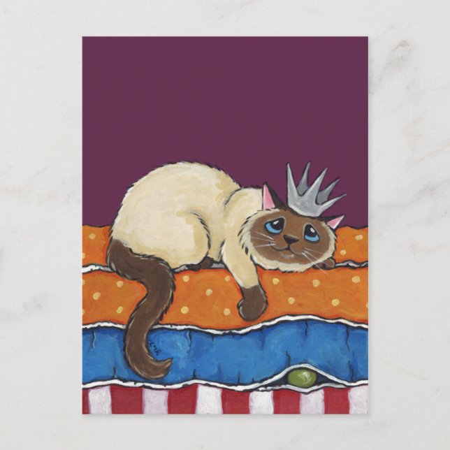Princess Cat and the Pea Art Postcard (Front)