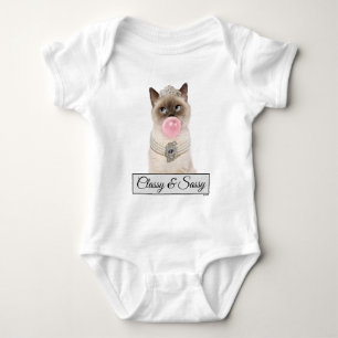 Princess Cat Blowing Bubble Gum Baby Bodysuit