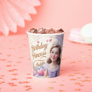 Princess Celebration Happy Birthday Paper Cups