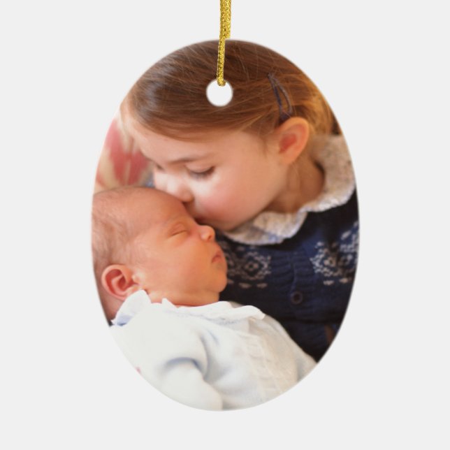 Princess Charlotte and Prince Louis Ceramic Tree Decoration (Front)