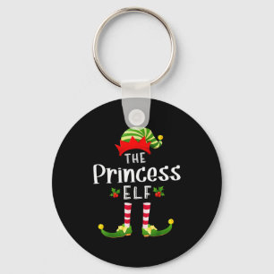 Princess Christmas Elf Matching Pajama X-mas Party Key Ring