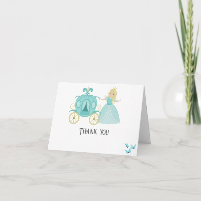 Princess Cinderella Birthday Party Decoration Thank You Card (Front)