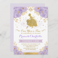 Princess Cinderella Purple Gold Floral Birthday