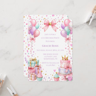 Princess Confetti Birthday Party Invitation