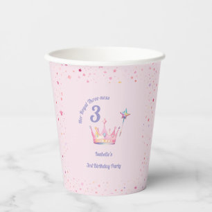 Princess Crown 3rd Birthday Royal Threeness Paper Cups