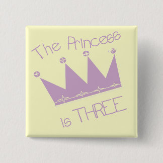 Princess Crown 3rd Birthday Tshirts and Gifts 15 Cm Square Badge