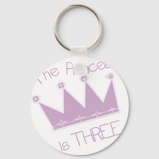 Princess Crown 3rd Birthday Tshirts and Gifts Key Ring (Front)