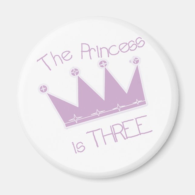 Princess Crown 3rd Birthday Tshirts and Gifts Magnet (Front)