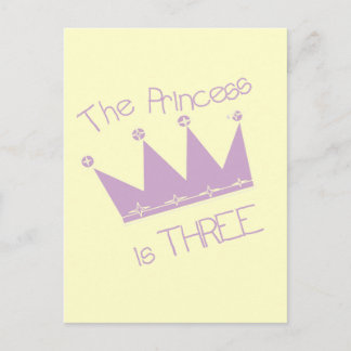 Princess Crown 3rd Birthday Tshirts and Gifts Postcard