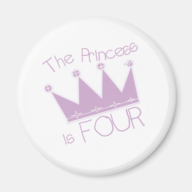 Princess Crown 4th Birthday Magnet (Front)