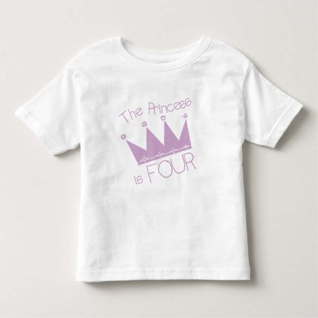 Princess Crown 4th Birthday Tshirts (Front)