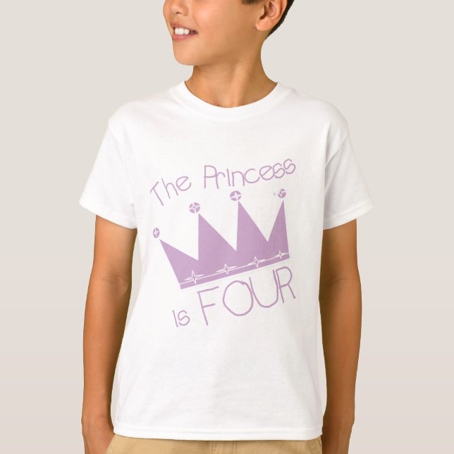 Princess Crown 4th Birthday Tshirts (Front)