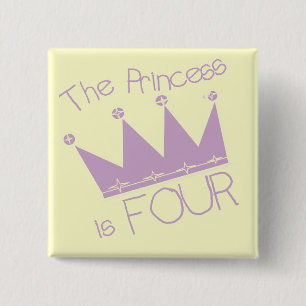 Princess Crown 4th Birthday Tshirts 15 Cm Square Badge