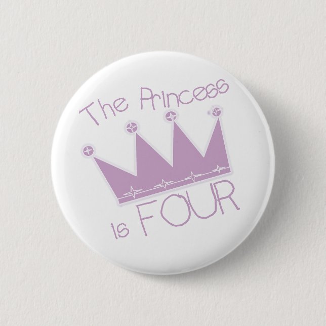 Princess Crown 4th Birthday Tshirts 6 Cm Round Badge (Front)