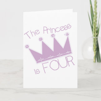 Princess Crown 4th Birthday Tshirts Card