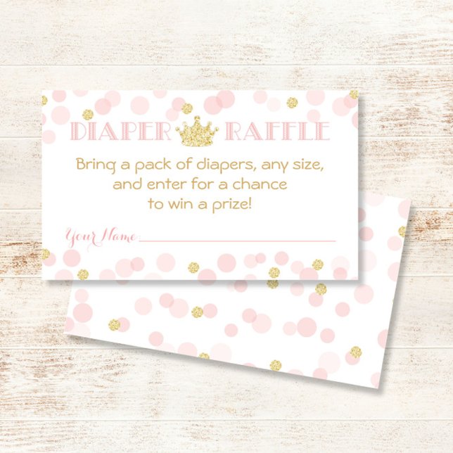 Princess Crown Baby Shower Diaper Raffle Ticket Enclosure Card (Creator Uploaded)
